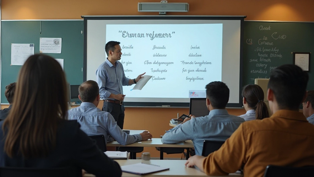 French language classroom with students engaged in learning activities